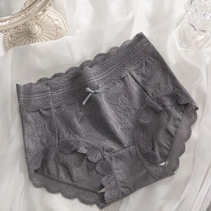 Sexy Hollow Lace Mid-waist Panties For Women