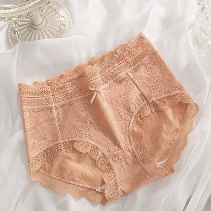 Sexy Hollow Lace Mid-waist Panties For Women
