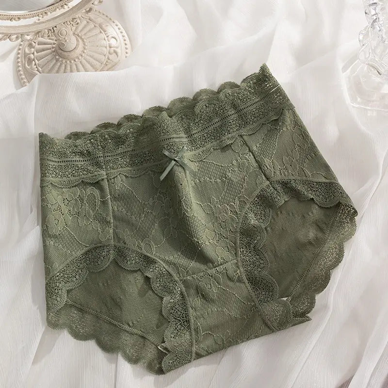 Sexy Hollow Lace Mid-waist Panties For Women