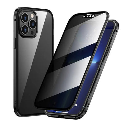 【Some mobile phone models are currently in local stock & have limited time discounts】IPhone Magnetic Double-Sided Privacy Glass Case