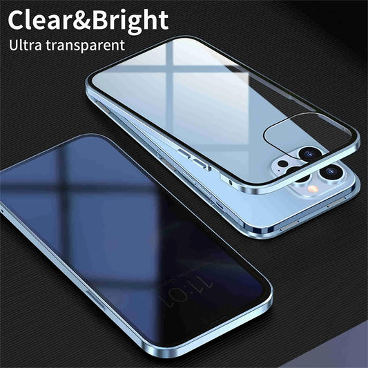 【Some mobile phone models are currently in local stock & have limited time discounts】IPhone Magnetic Double-Sided Privacy Glass Case