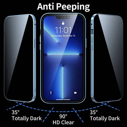 【Some mobile phone models are currently in local stock & have limited time discounts】IPhone Magnetic Double-Sided Privacy Glass Case