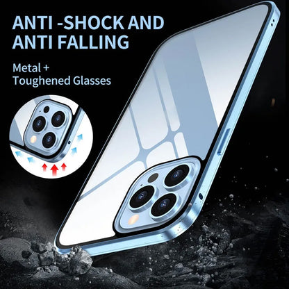 【Some mobile phone models are currently in local stock & have limited time discounts】IPhone Magnetic Double-Sided Privacy Glass Case