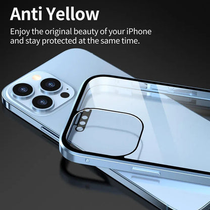 【Some mobile phone models are currently in local stock & have limited time discounts】IPhone Magnetic Double-Sided Privacy Glass Case