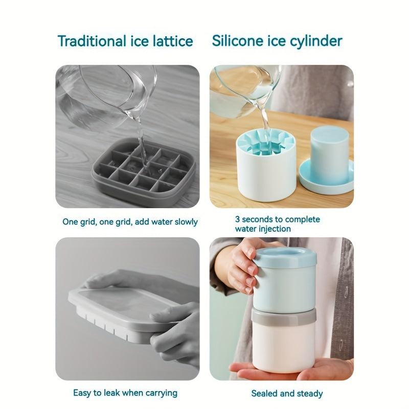 Silicone Cylinder Ice Grid Ice Maker Ice Cube Mold Creativity Mini Ice Bucket