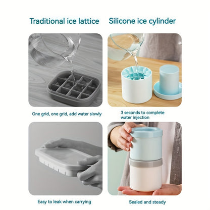 Silicone Cylinder Ice Grid Ice Maker Ice Cube Mold Creativity Mini Ice Bucket
