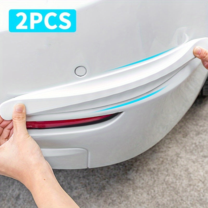 2pcs Rubber Car Bumper Guards - Front & Rear Anti-Collision Strips, Door Body Scratch Protection