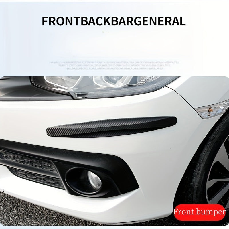 2pcs Rubber Car Bumper Guards - Front & Rear Anti-Collision Strips, Door Body Scratch Protection