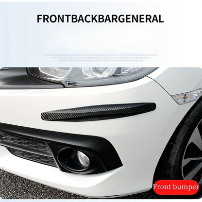 2pcs Rubber Car Bumper Guards - Front & Rear Anti-Collision Strips, Door Body Scratch Protection
