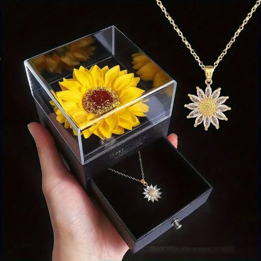 Vintage Sunflower Titanium Steel Necklace