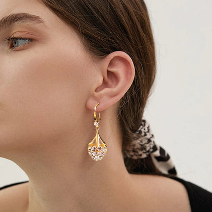 Exquisite Design Full Diamond Heart Earrings