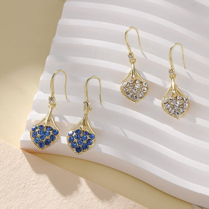 Exquisite Design Full Diamond Heart Earrings