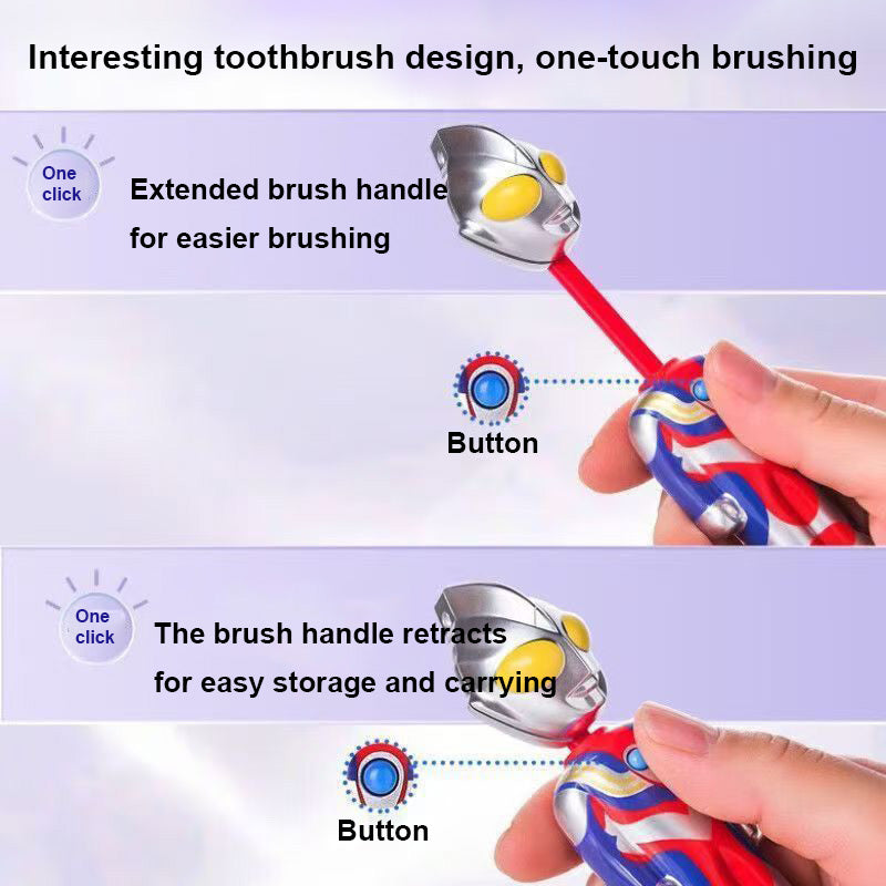Retractable Ultraman Toothbrush for Kids – Soft & Safe Bristles