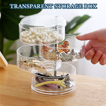 Transparent Multi-layer Rotatable Jewelry Storage Box