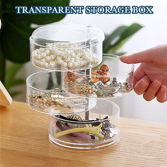 Transparent Multi-layer Rotatable Jewelry Storage Box