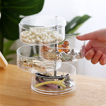 Transparent Multi-layer Rotatable Jewelry Storage Box