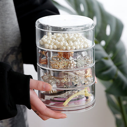 Transparent Multi-layer Rotatable Jewelry Storage Box