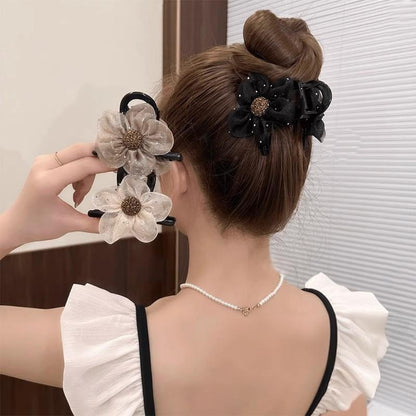 Sparkling Rhinestone Flower Hair Claw