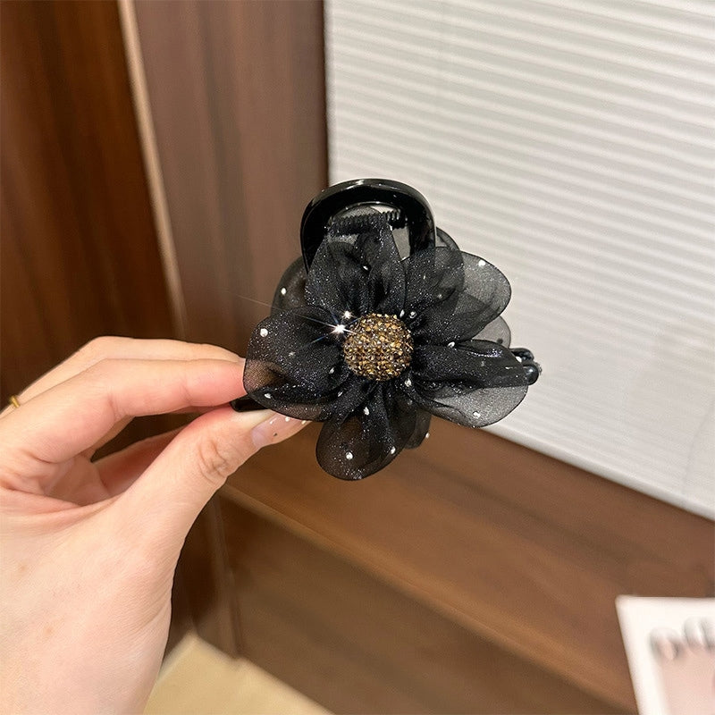 Sparkling Rhinestone Flower Hair Claw