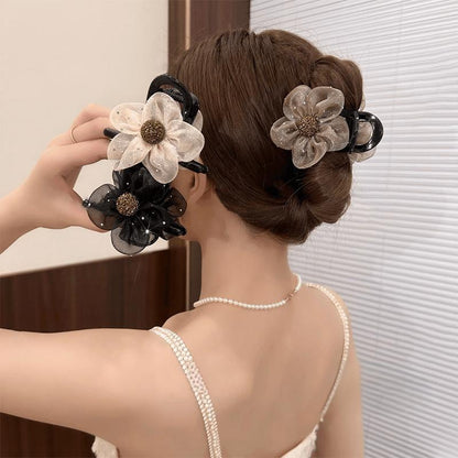 Sparkling Rhinestone Flower Hair Claw