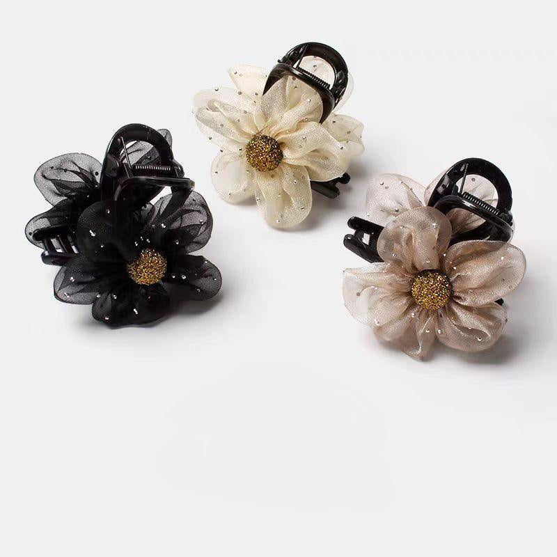 Sparkling Rhinestone Flower Hair Claw