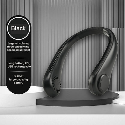 USB Charging Portable Outdoor Mini Leafless Hanging Neck Fan