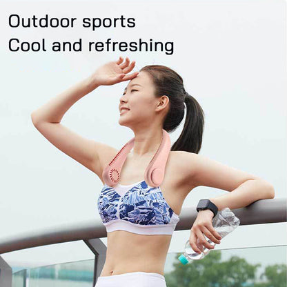 USB Charging Portable Outdoor Mini Leafless Hanging Neck Fan