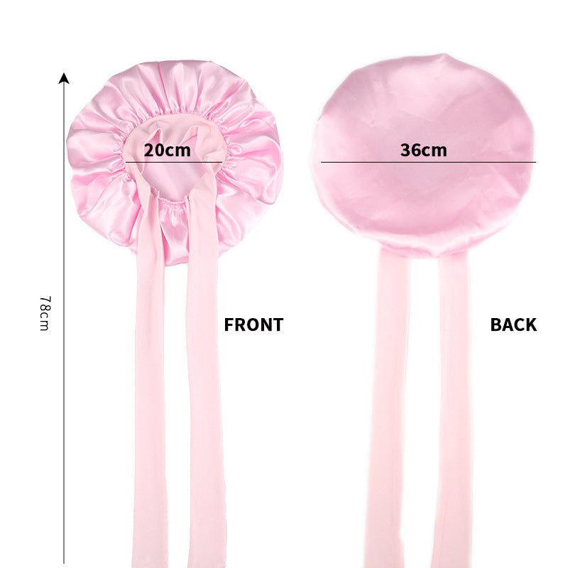 Stretch Silk Bow Beauty Hair Care Sleep Cap