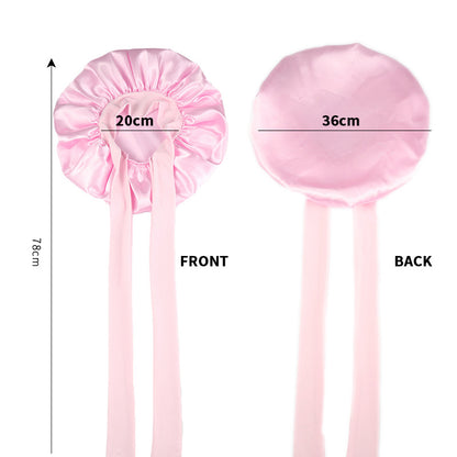 Stretch Silk Bow Beauty Hair Care Sleep Cap