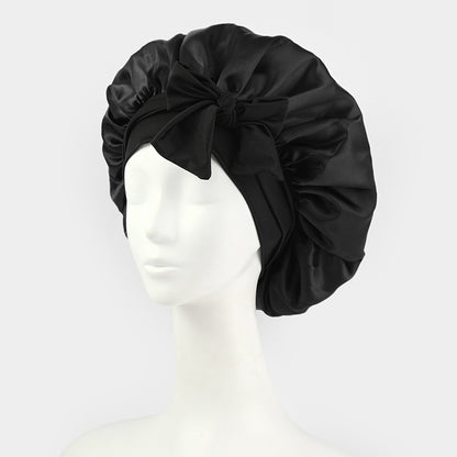 Stretch Silk Bow Beauty Hair Care Sleep Cap