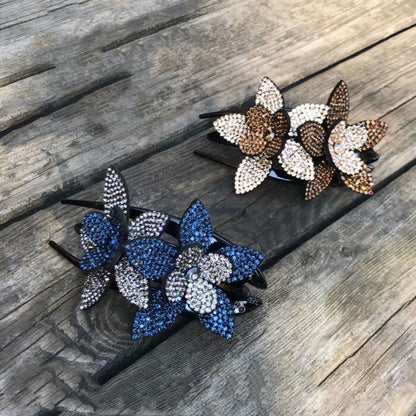 Rhinestone Flower Ladies Elegant Duckbill Hair Clip