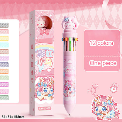 Cartoon Retractable Gel Pens – Multicolor Cute Stationery