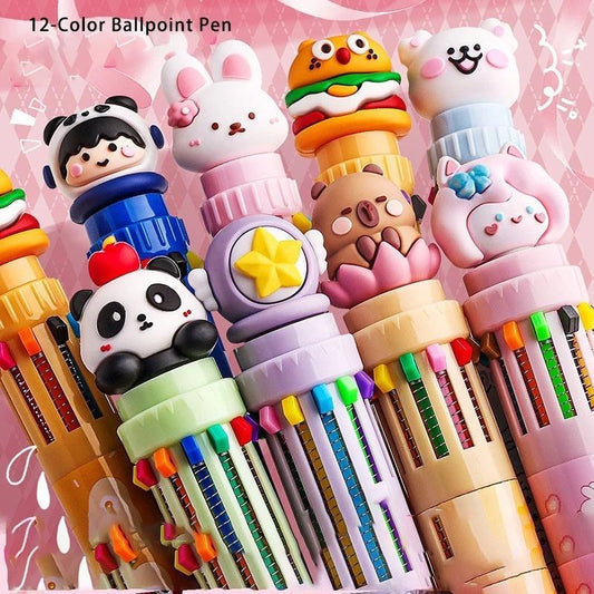 Cartoon Retractable Gel Pens – Multicolor Cute Stationery