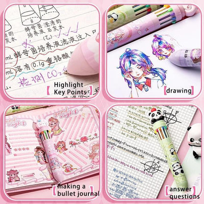 Cartoon Retractable Gel Pens – Multicolor Cute Stationery