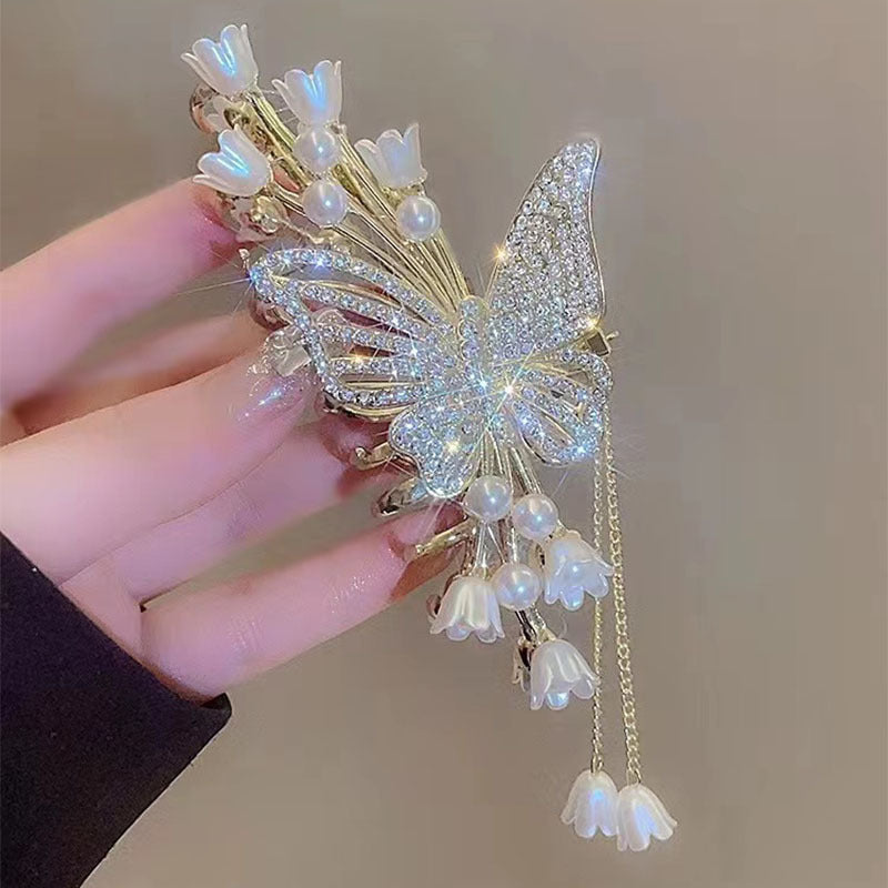 Butterfly Tassel Hair Clip for Women – Elegant Back Head Hair Claw