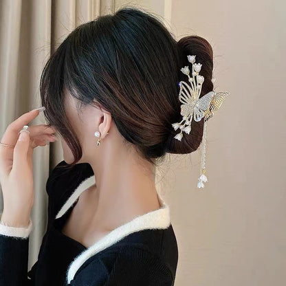 Butterfly Tassel Hair Clip for Women – Elegant Back Head Hair Claw
