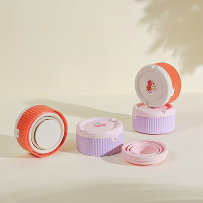 Pill organizer with collapsible silicone cup