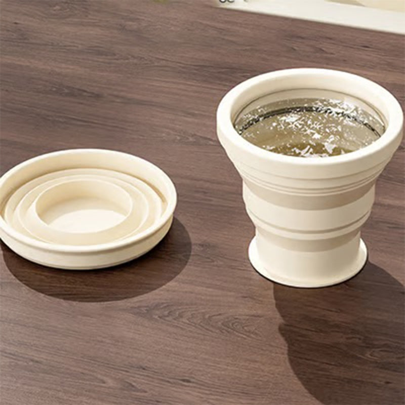 Pill organizer with collapsible silicone cup