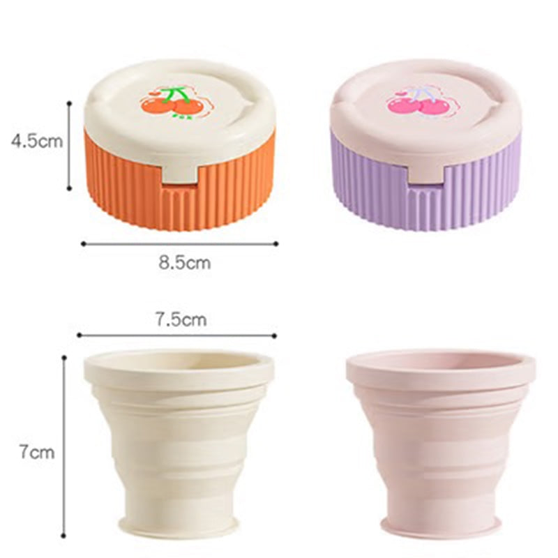 Pill organizer with collapsible silicone cup