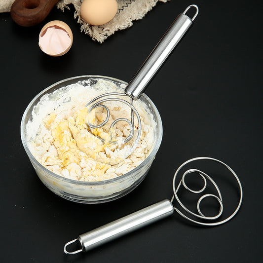 Flour Dough Mixer – Stainless Steel Hand Whisk for Bread, Pastry, and Baking