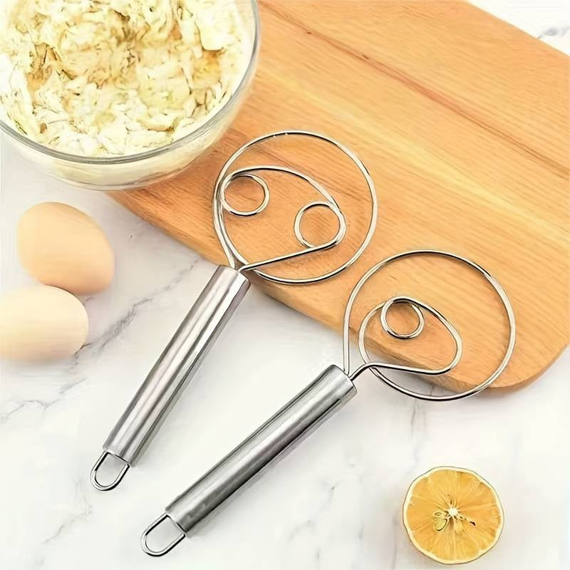 Flour Dough Mixer – Stainless Steel Hand Whisk for Bread, Pastry, and Baking