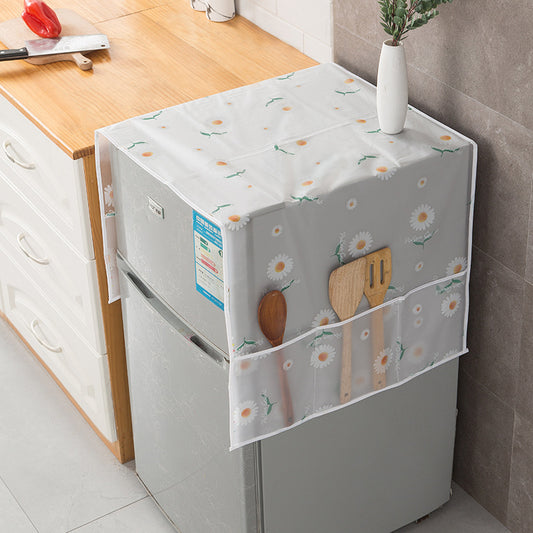 Fridge Dust Cover with Storage Pockets