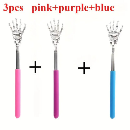 [3 PCS]Skeleton Hand Back Scratcher – Adjustable Stainless Steel Tool
