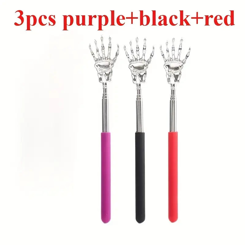 [3 PCS]Skeleton Hand Back Scratcher – Adjustable Stainless Steel Tool