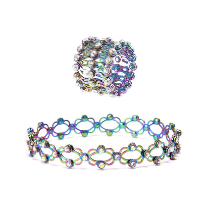 2 In 1 Retractable Rings Bracelet Fashion Jewelry