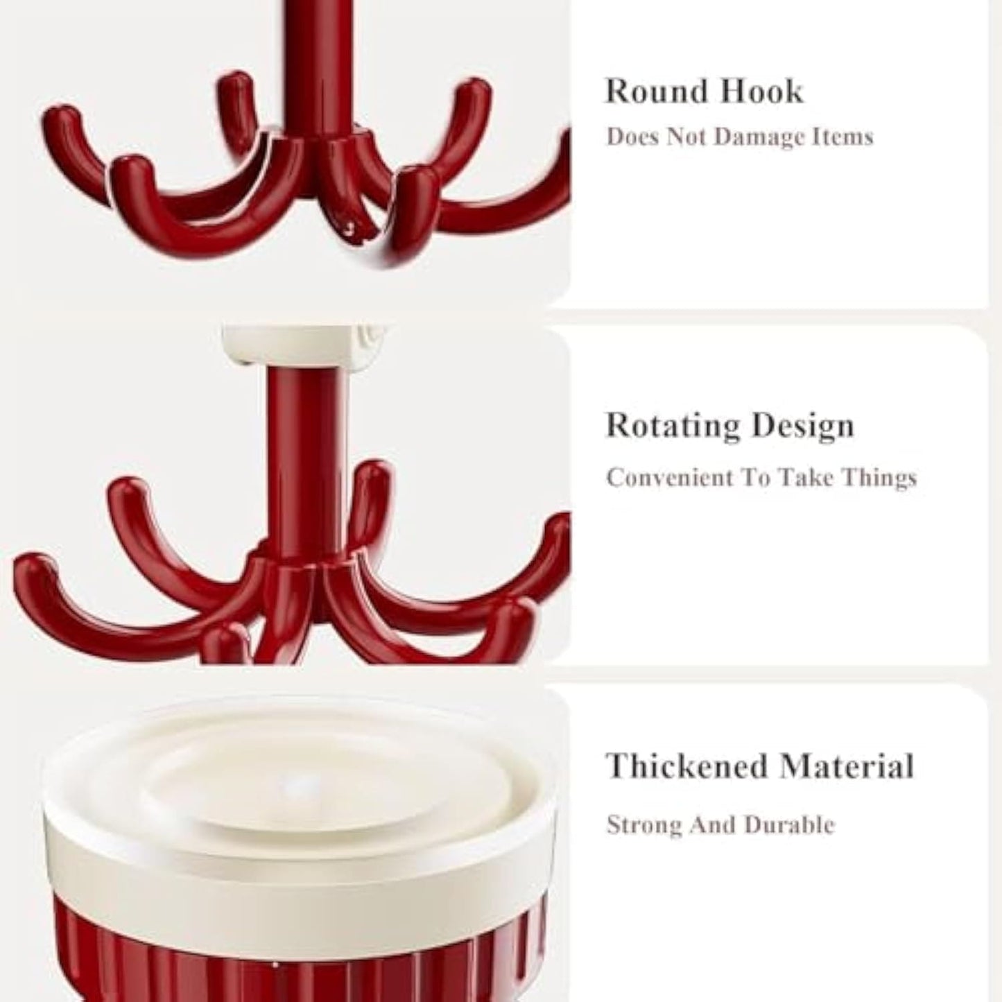 ৮টি হুক সহ মাল্টি-ফাংশনাল কাঠের ভিনটেজ ওয়ারড্রোব হ্যাঙ্গার