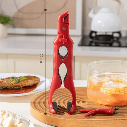 3-in-1 Heat-Resistant Silicone Kitchen Clip – Bowl & Plate Gripper, Bottle Opener, Multi-Purpose Tool