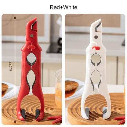 3-in-1 Heat-Resistant Silicone Kitchen Clip – Bowl & Plate Gripper, Bottle Opener, Multi-Purpose Tool