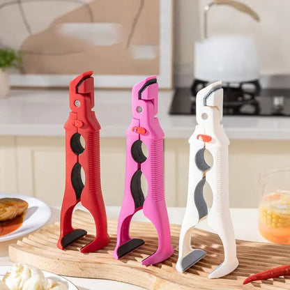 3-in-1 Heat-Resistant Silicone Kitchen Clip – Bowl & Plate Gripper, Bottle Opener, Multi-Purpose Tool