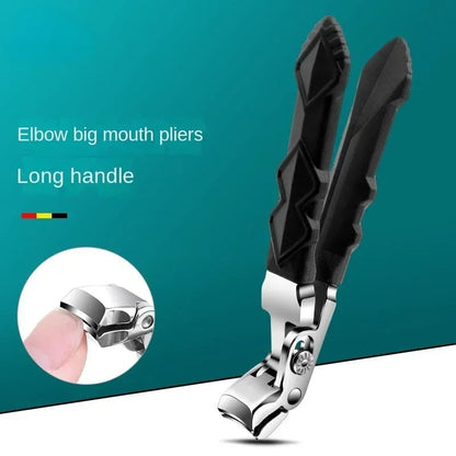 Black Anti-Slip Grip Gear Lock Nail Clipper Set with Ultra-Sharp Tips for Precise Access to Nail Grooves